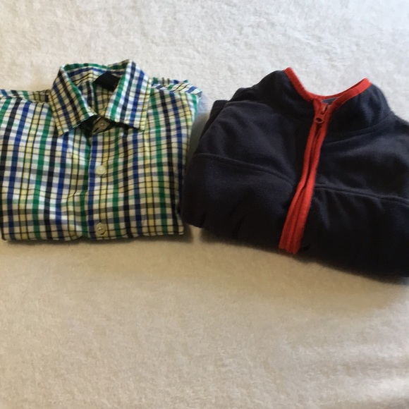 Nautica long sleeved button front collared shirt & OshKosh zip jacket size 5 - Picture 1 of 5